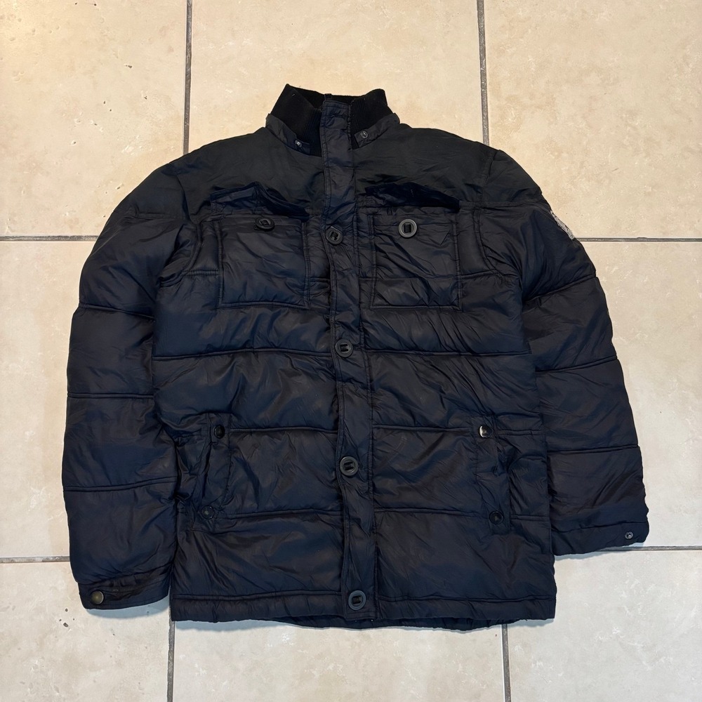 Diesel Only The Brave Mens Black Quilted Puffer Jacket Size 18/20 Large Padded
